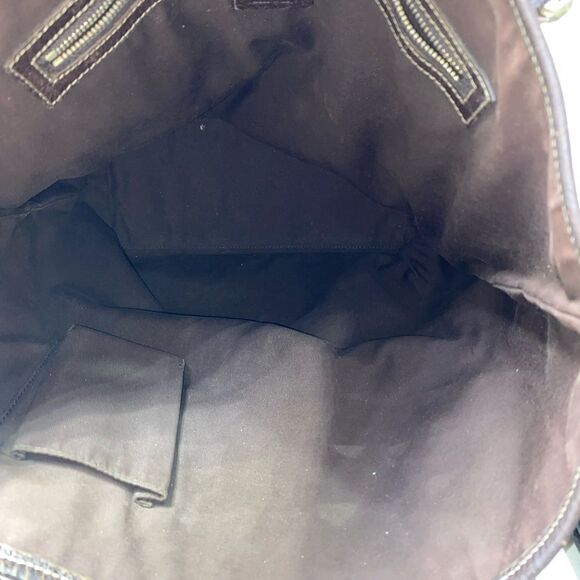 Authentic GUCCI GG Logo Canvas Leather Trim Tote - Picture 8 of 12